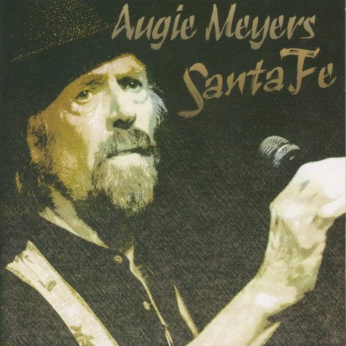 Augie Meyers album cover, portrait of a bearded man singing.