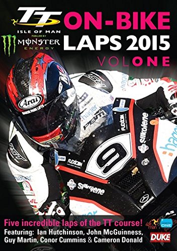 DVD cover featuring a motorcycle racer in full gear, Isle of Man TT 2015.