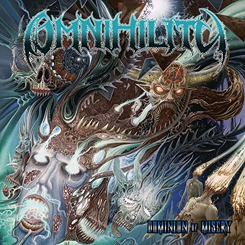 Dark fantasy album cover featuring monstrous figures and the band name "Omnihility".