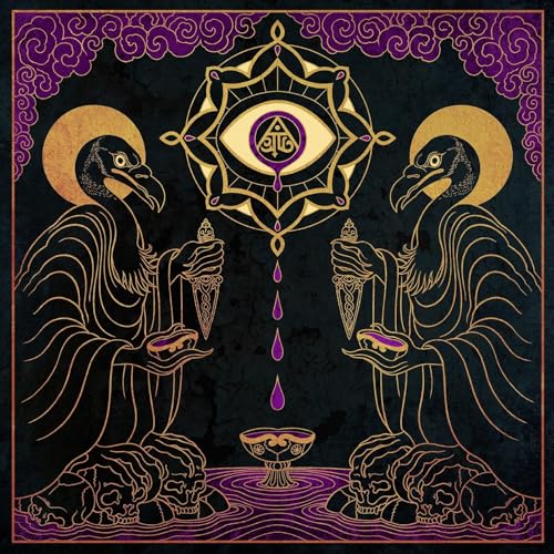 Black and gold album cover featuring two birds flanking a central eye symbol.