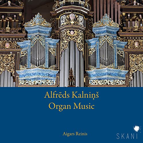 CD cover featuring ornate blue and gold organ pipes, text “Organ Music”.