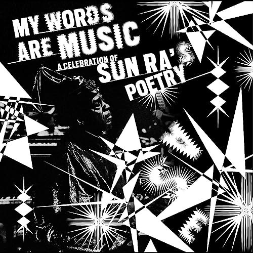 Black and white album cover featuring Sun Ra with abstract geometric shapes.