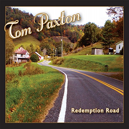 CD cover: winding road through rural hills, text "Tom Paxton" and "Redemption Road".
