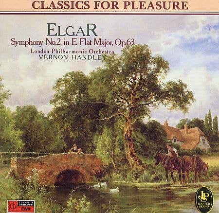 CD cover: pastoral landscape painting with figures and horses by a bridge.