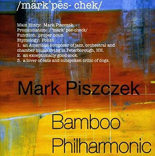 CD cover for "Bamboo Philharmonic" by Mark Piszczek, abstract colorful design.