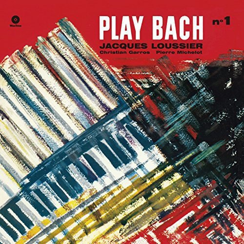 Jacques Loussier “Play Bach Vol. 1” vinyl record cover with abstract piano keys.