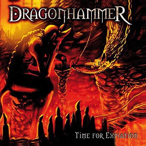 CD cover for "Time For Expiation" featuring a dark, fiery fantasy illustration.