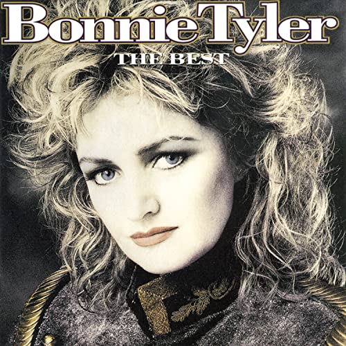 Bonnie Tyler album cover: portrait of a blonde woman with blue eyes.