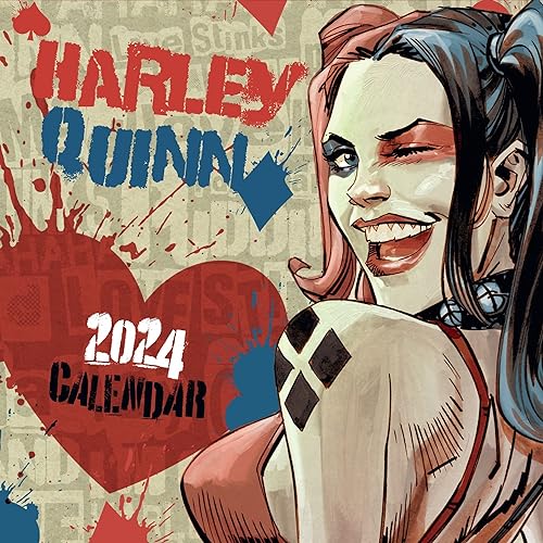 Harley Quinn 2024 Calendar, Month To View Square Wall Calendar, Official Product