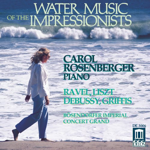 CD cover featuring pianist Carol Rosenberger on a beach.