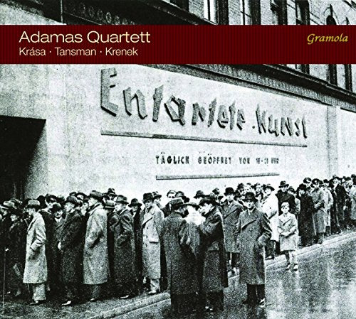 CD cover: black and white photo of a crowd outside a building.