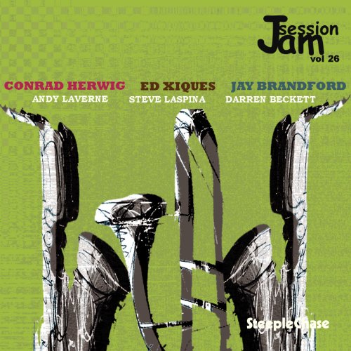 CD cover for "Jam Session, Vol. 26" featuring trombone illustration.
