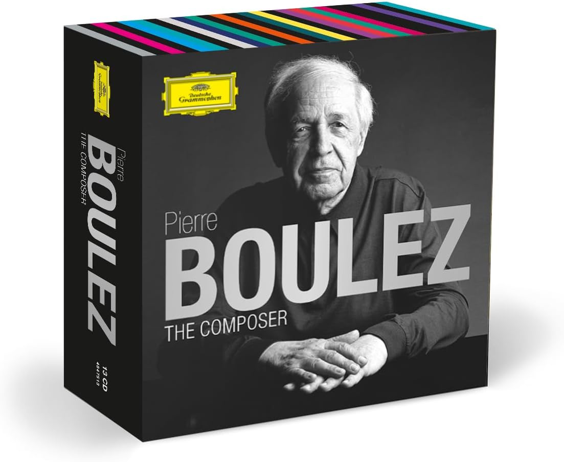 CD box set featuring a portrait of composer Pierre Boulez.
