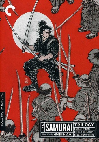 Red DVD cover featuring a samurai with swords, part of The Criterion Collection.