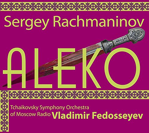 CD cover for Rachmaninov’s “Aleko” featuring a decorative dagger image.