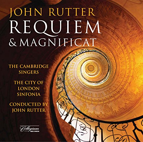 CD cover for John Rutter’s “Requiem & Magnificat” with gold spiral design.
