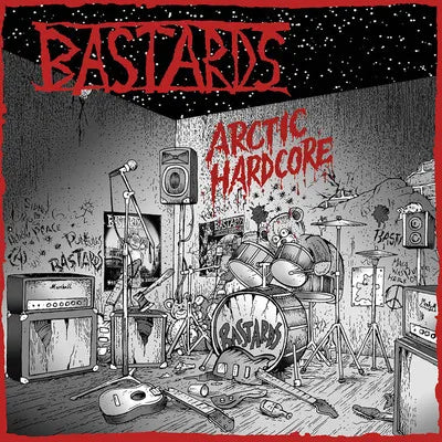 Sketch-style album cover depicting a chaotic, cluttered music room with instruments.