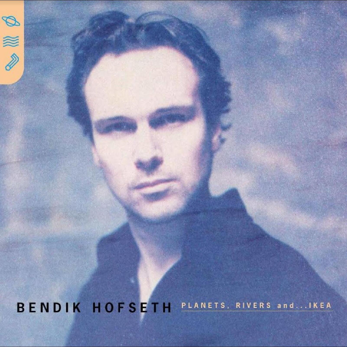 Album cover for Bendik Hofseth’s “Planets, Rivers And… Ikea” featuring a portrait.
