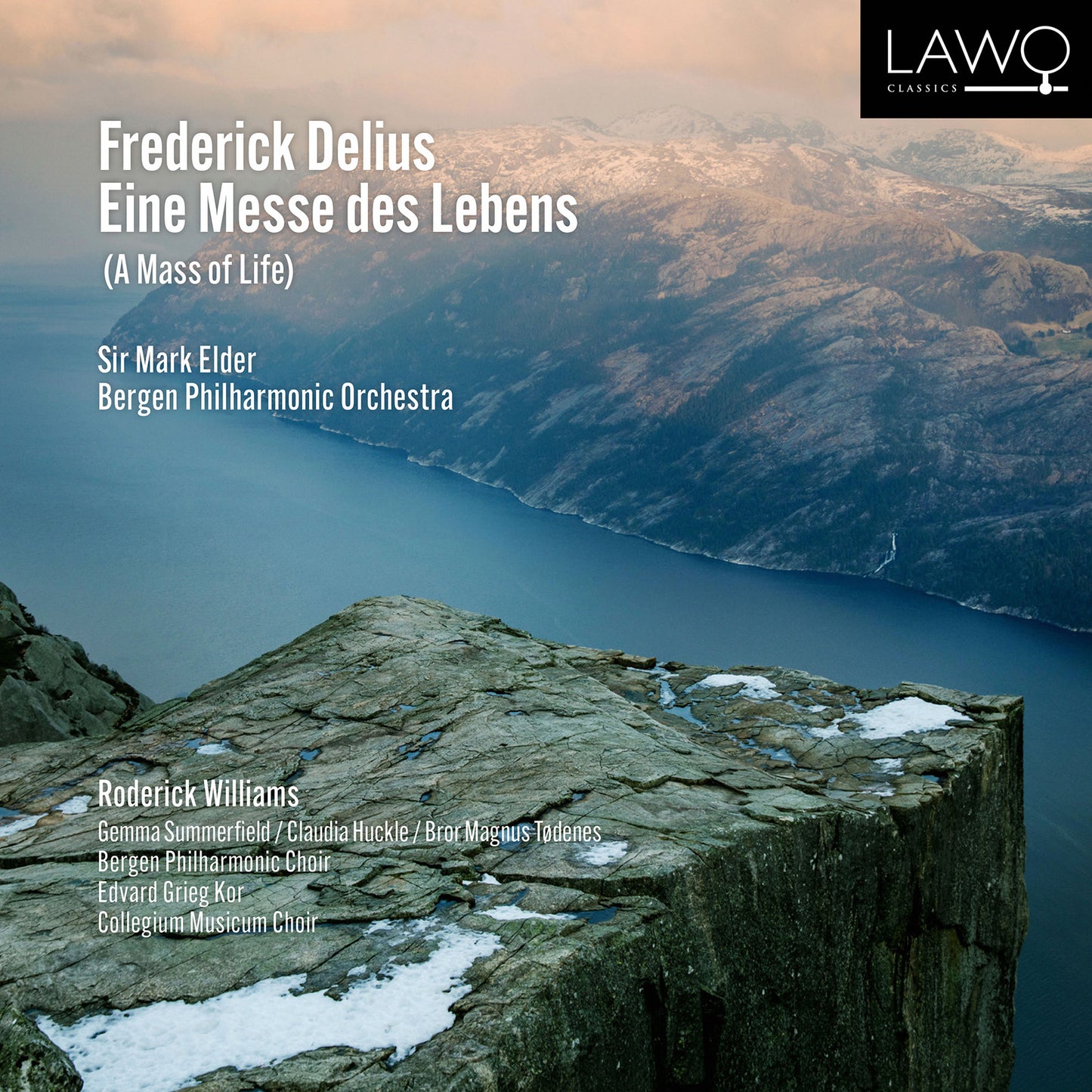 CD cover for Delius’ “A Mass of Life” featuring a mountain landscape.