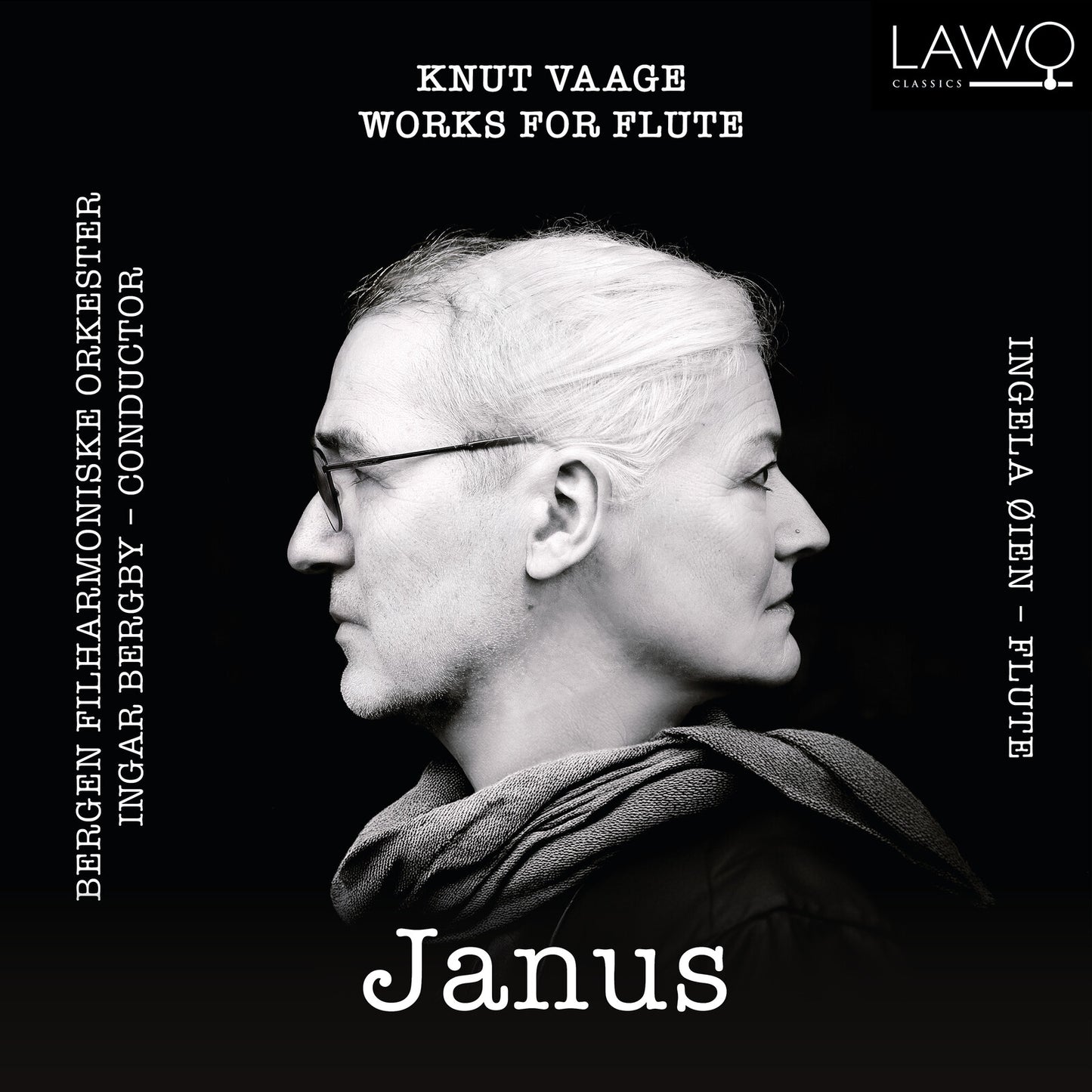 CD cover: Portrait of a man with “Janus” text, orchestra details.