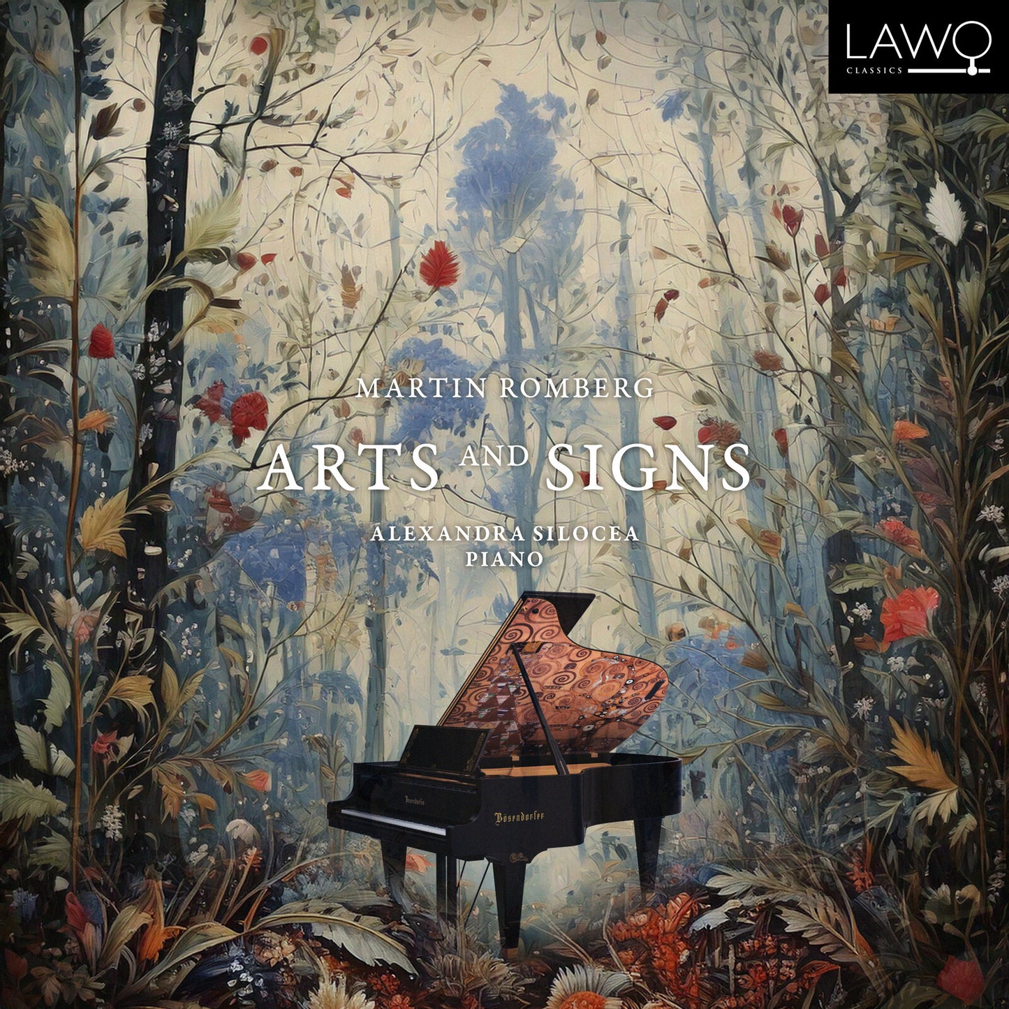 CD cover: floral painting with a grand piano and text details.
