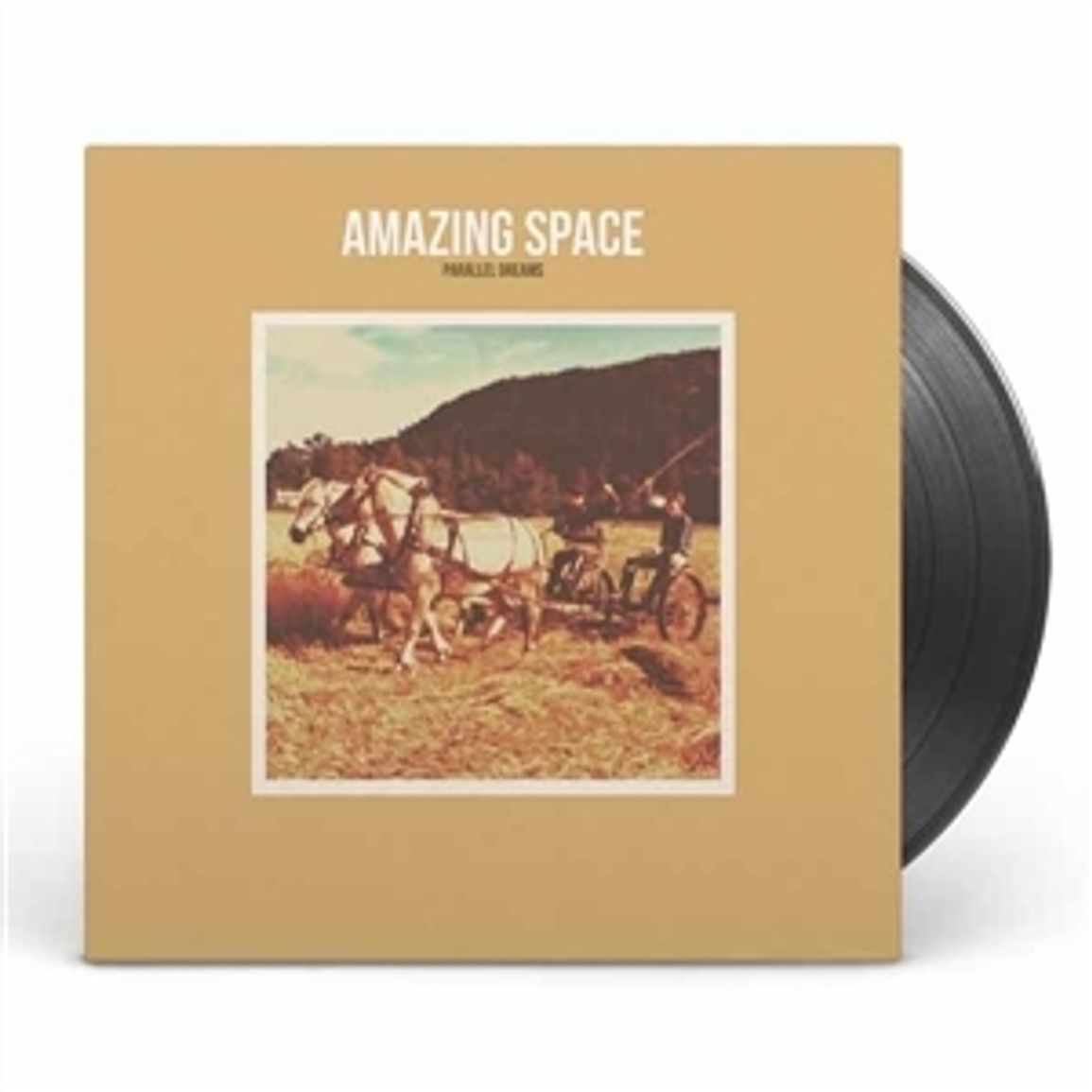 Vinyl record with cover art depicting a horse-drawn carriage in a field.