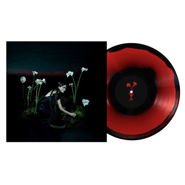 Vinyl record and album cover featuring a woman among white flowers.