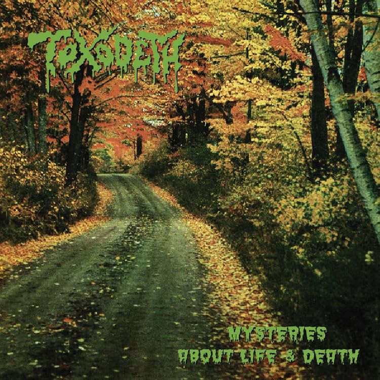 CD cover: a dirt road through autumn trees with dripping green text.