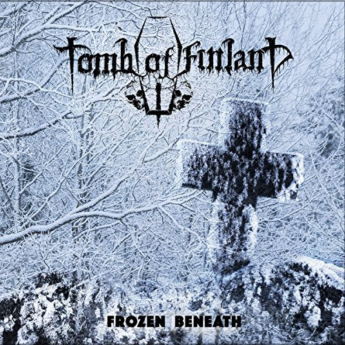 Album cover: snowy landscape with a cross and band logo "Tomb Of Finland".