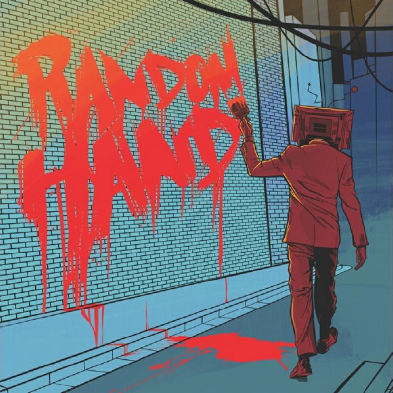 Album cover: a person in red spray-paints "Random Hands" on a brick wall.