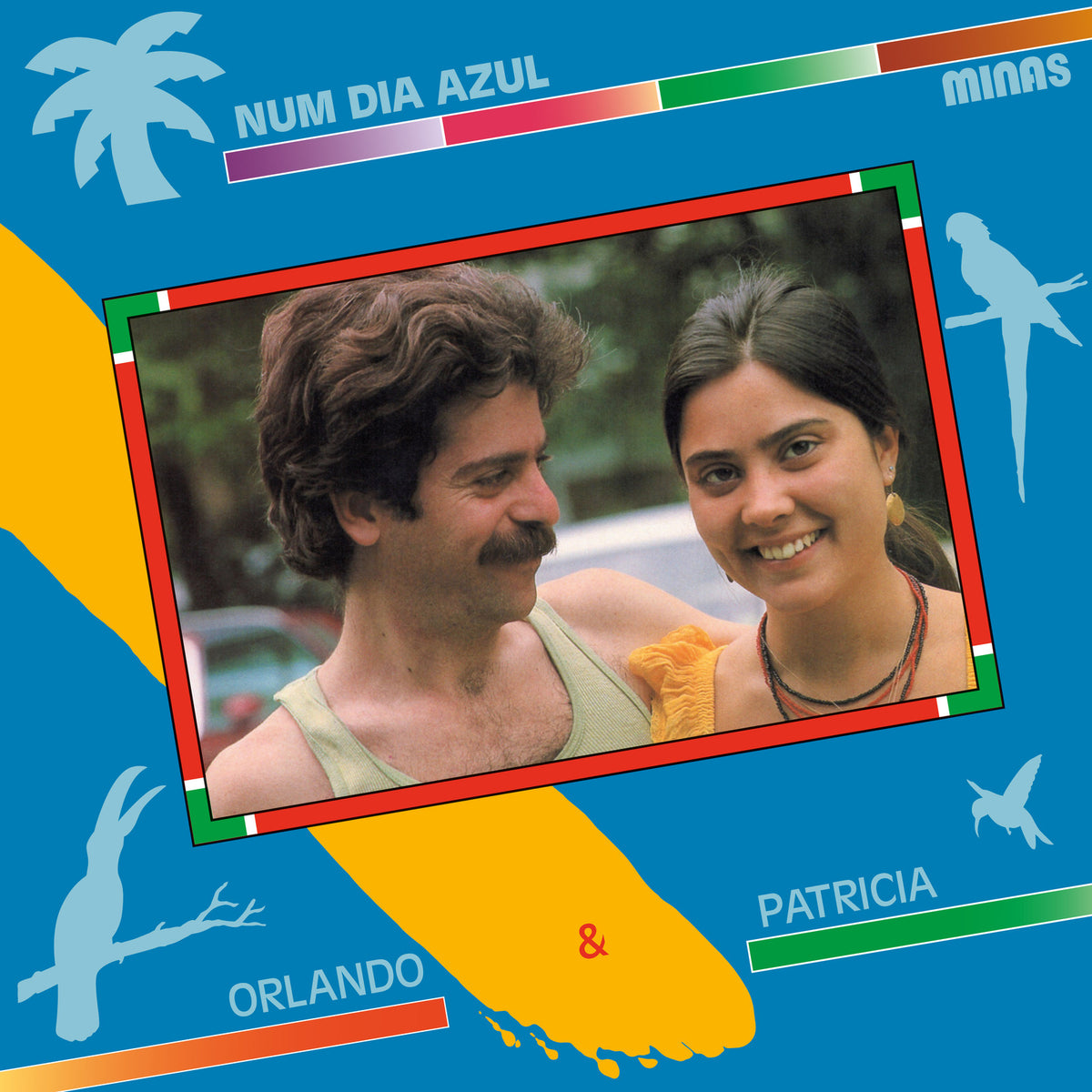 Vinyl album cover featuring a portrait of a couple and colorful graphics.