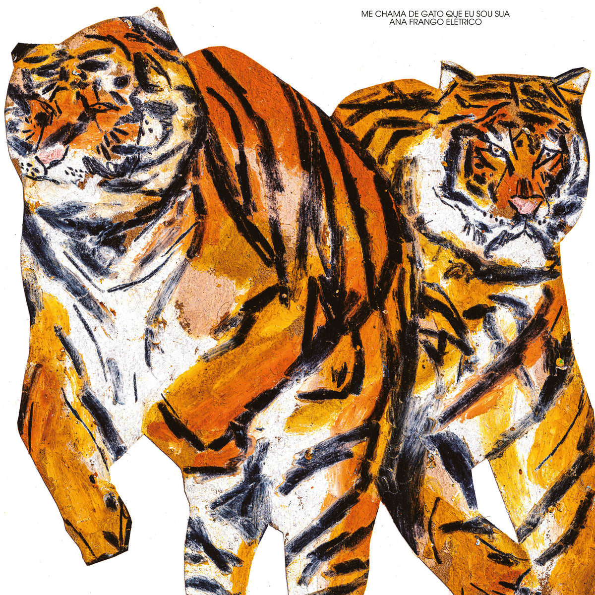 Painted album cover featuring two facing tigers with bold stripes.