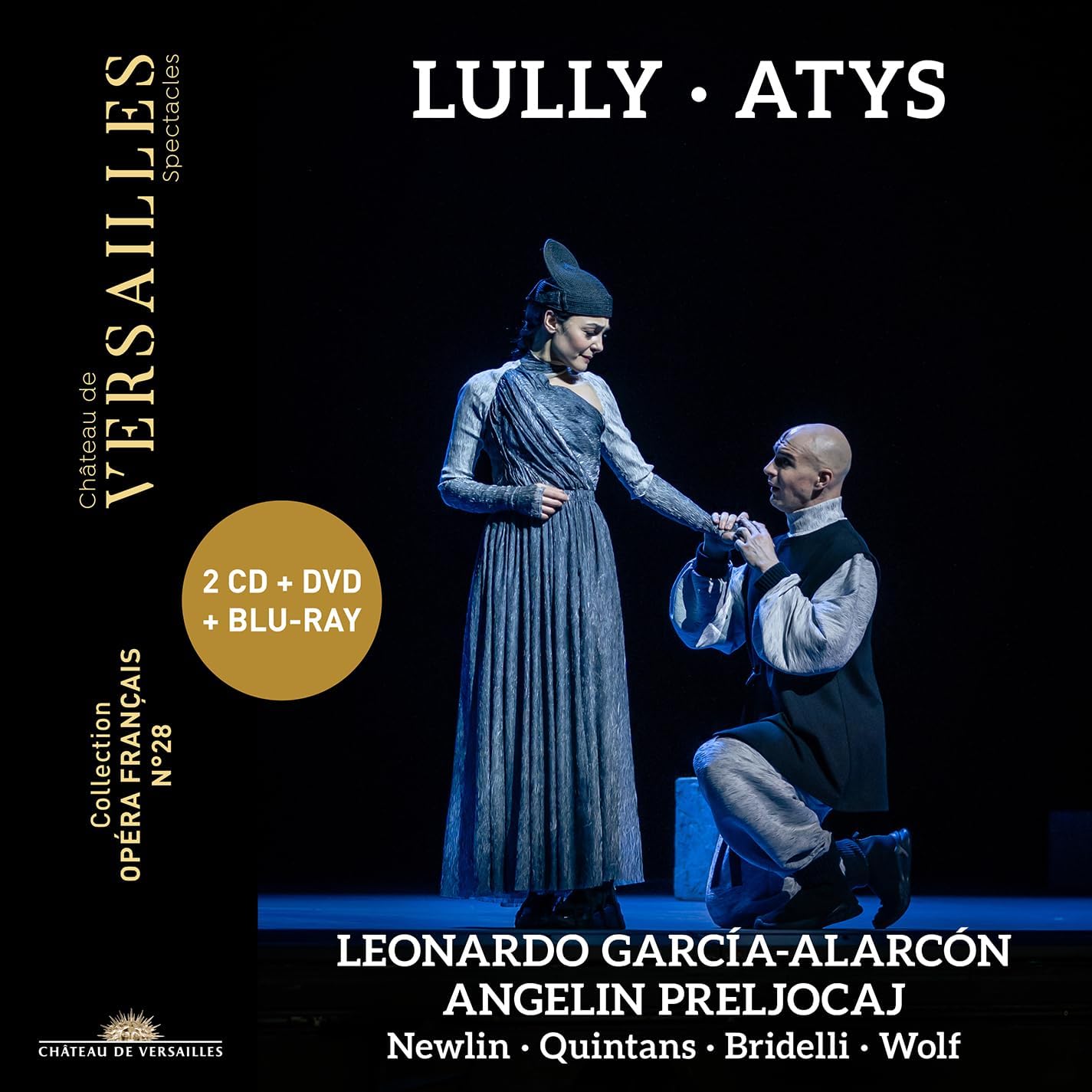 CD case featuring performers Matthew Newlin and Giuseppina Bri, Lully's *Atys* artwork.