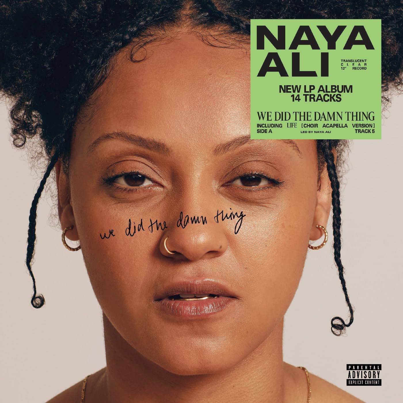 Album cover for Naya Aliās āWe Did The Damn Thingā with portrait.