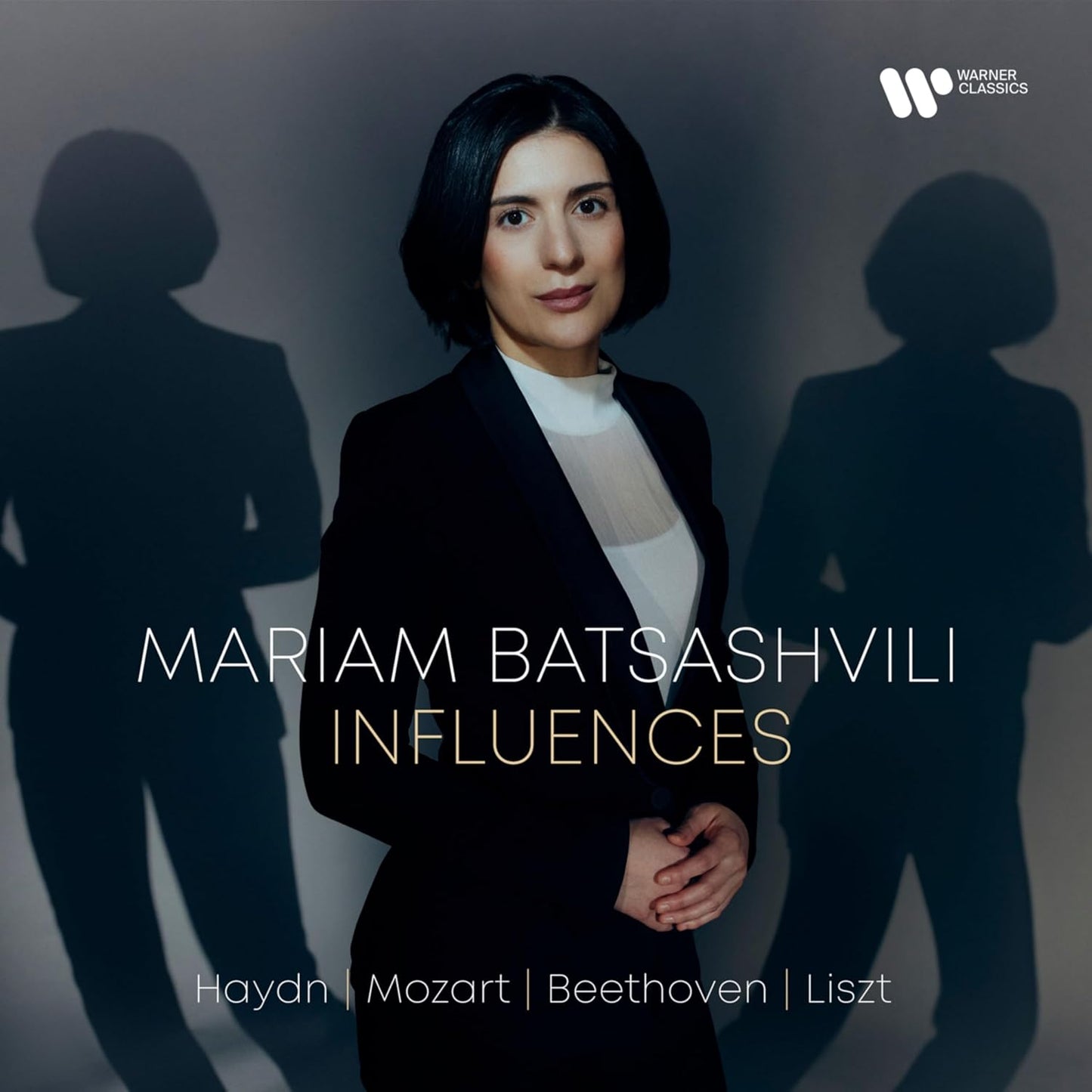 CD cover: Mariam Batsashvili portrait with shadowy figures, album title "Influences".