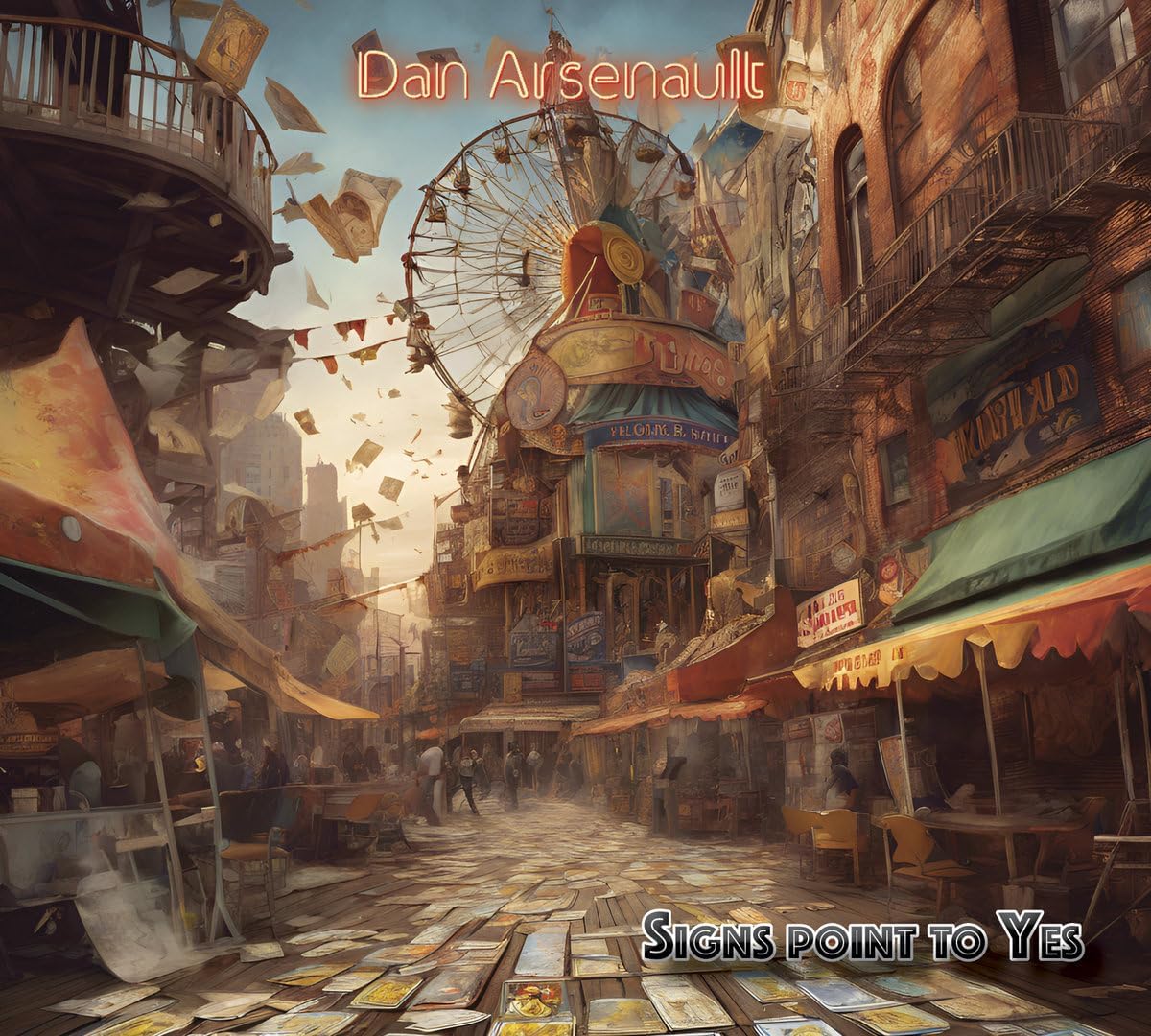 CD cover for "Signs Point To Yes" featuring a fantastical, detailed street scene.