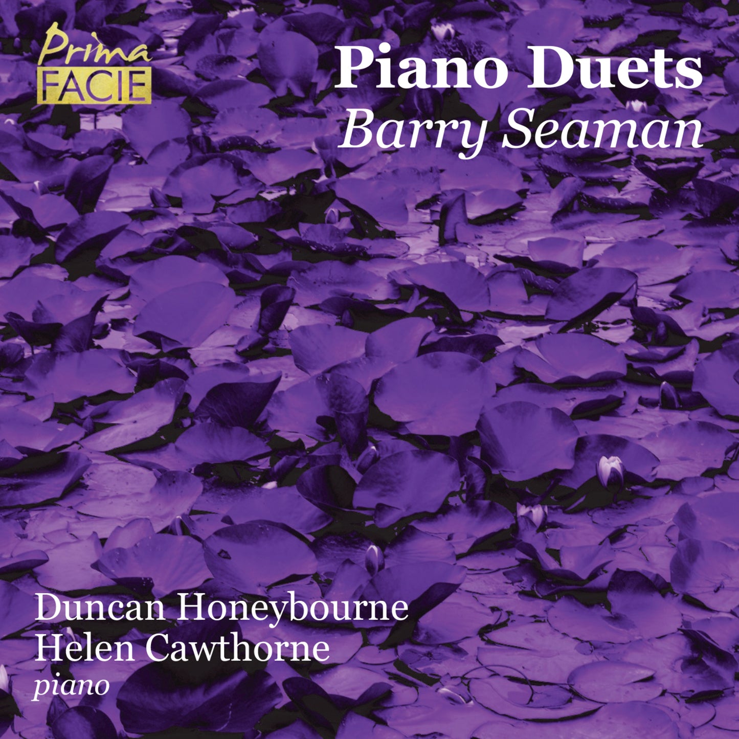 CD cover: purple abstract floral background with text and pianist names.