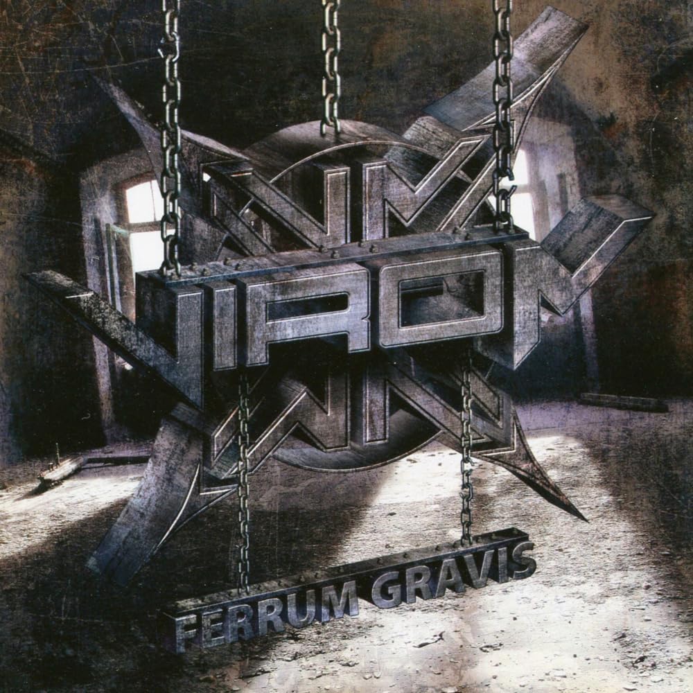 Dark album cover with metal chains, the band name "Viron" and title "Ferrum Gravis".