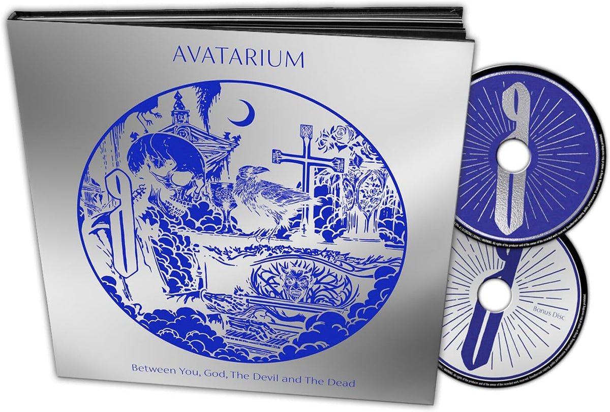 Avatarium double CD with blue cover art featuring a graveyard scene.