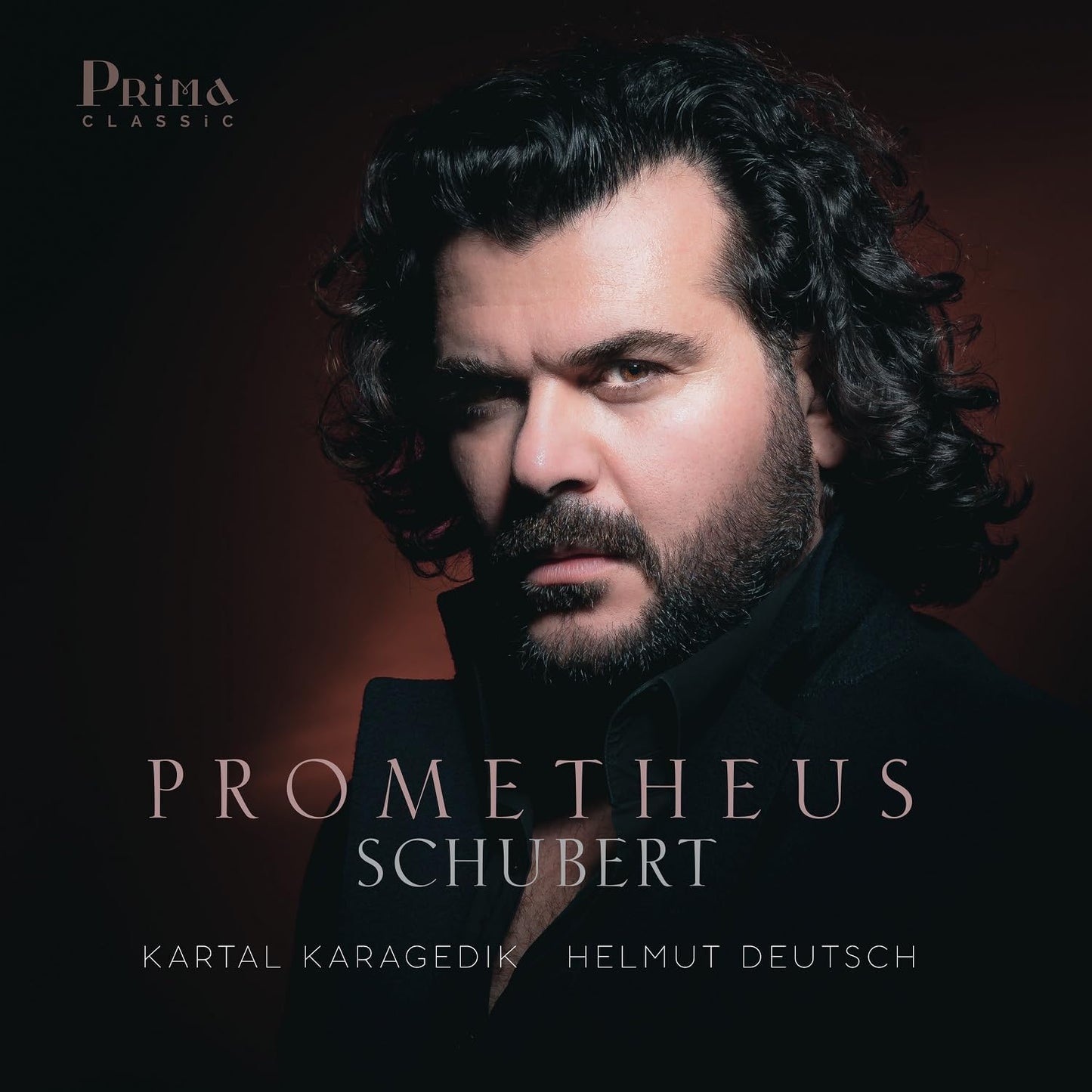 CD cover featuring a portrait of Kartal Karagedik, "Prometheus - Schubert.