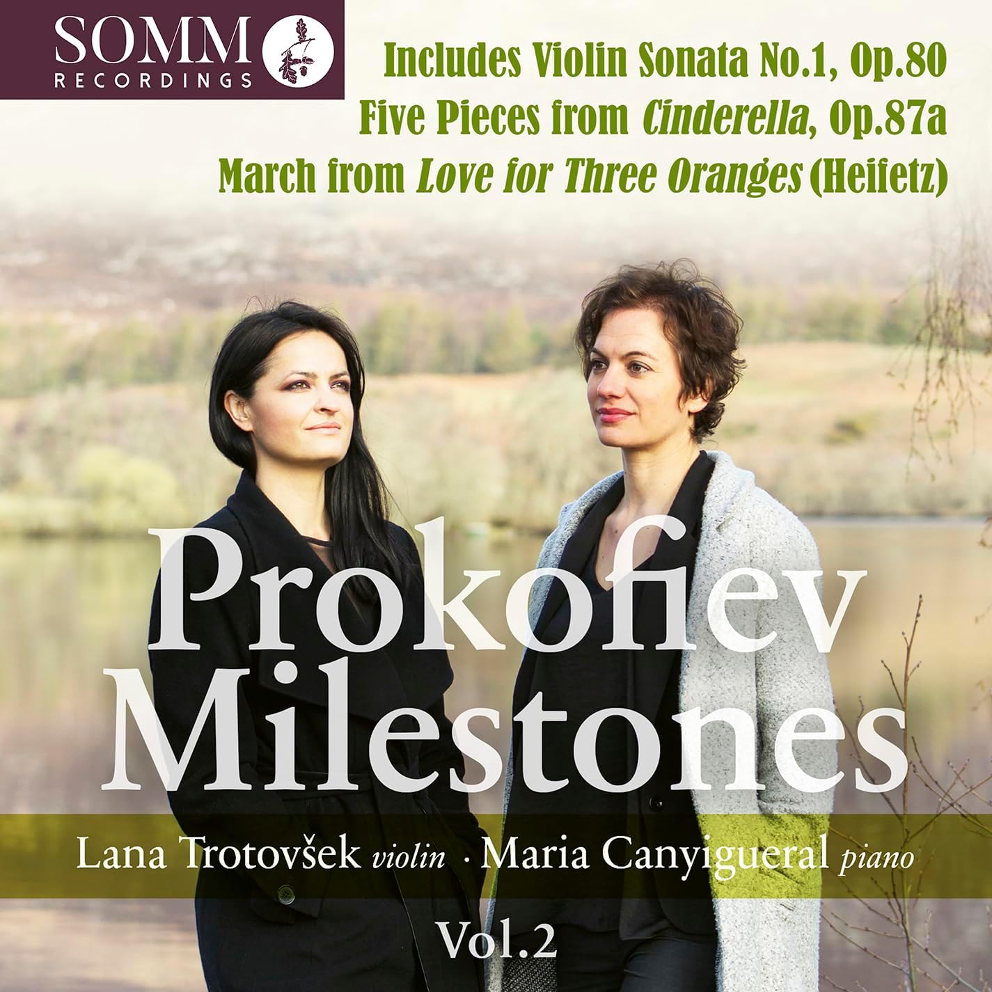CD cover for Prokofiev “Milestones Vol. 2” featuring two musicians.