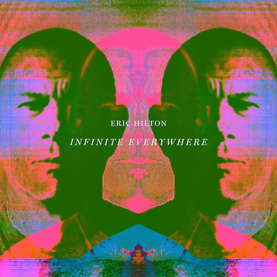 Album cover for Eric Hilton’s “Infinite Everywhere” with mirrored portrait.
