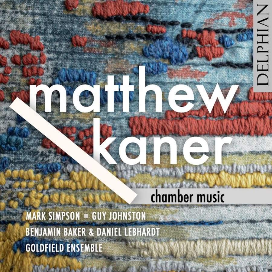 CD cover with colorfulCCL textured fabric background and text "matthew kaner chamber music".
