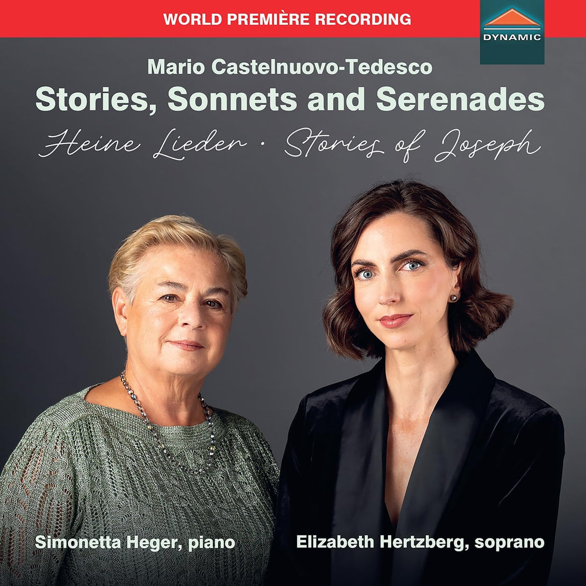 CD cover featuring portraits of two women, Hertzberg and Heger, with text.