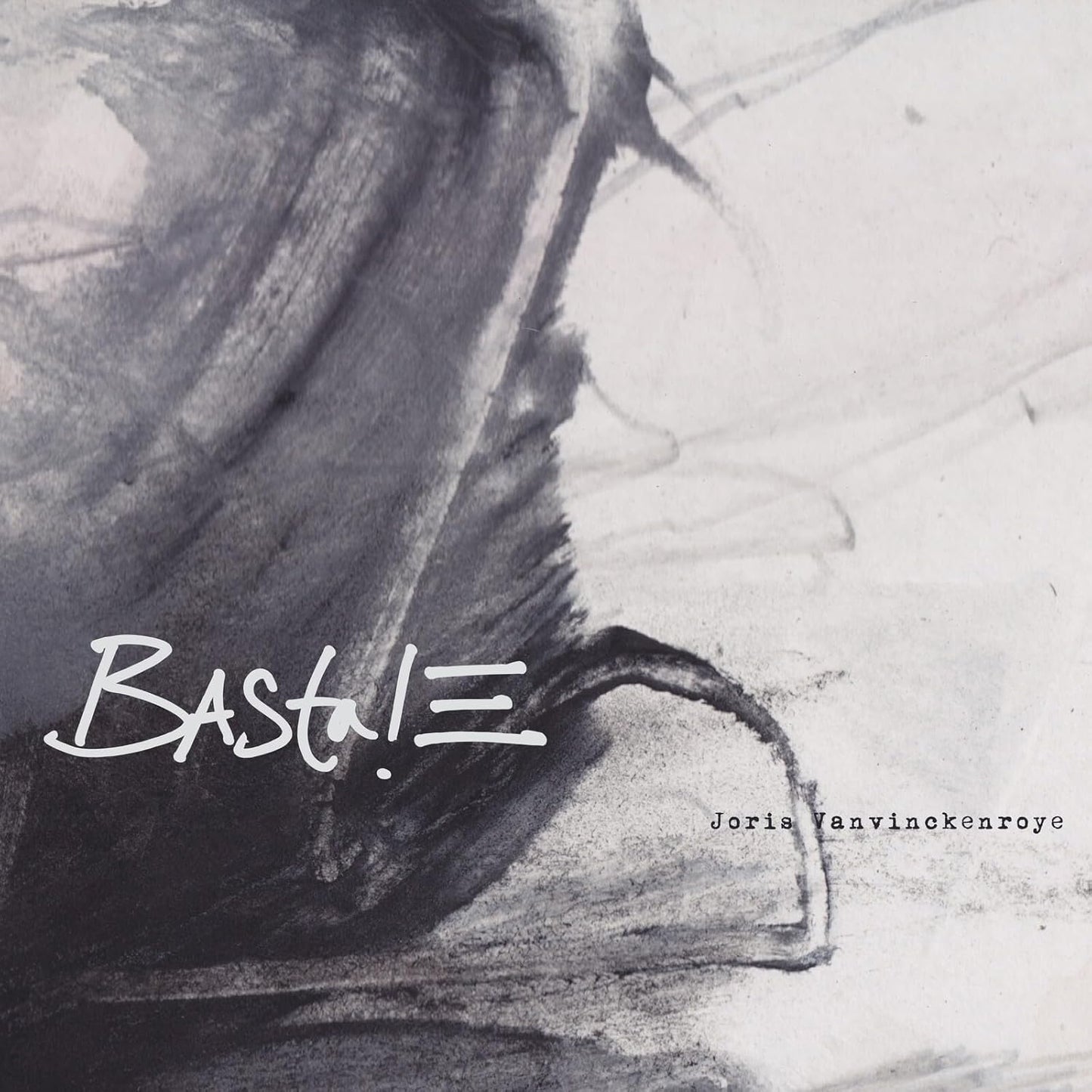 Black and white vinyl record cover with handwritten text "BASTA!".