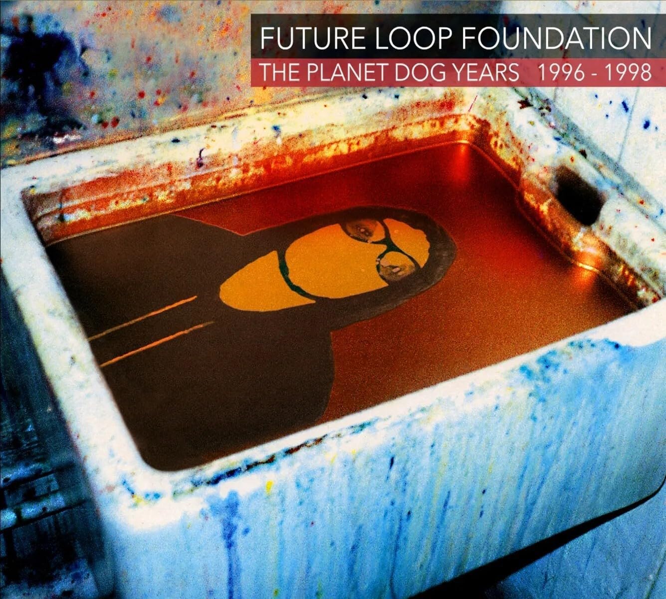 CD cover for Future Loop Foundation’s “Planet Dog Years” with a dog silhouette.