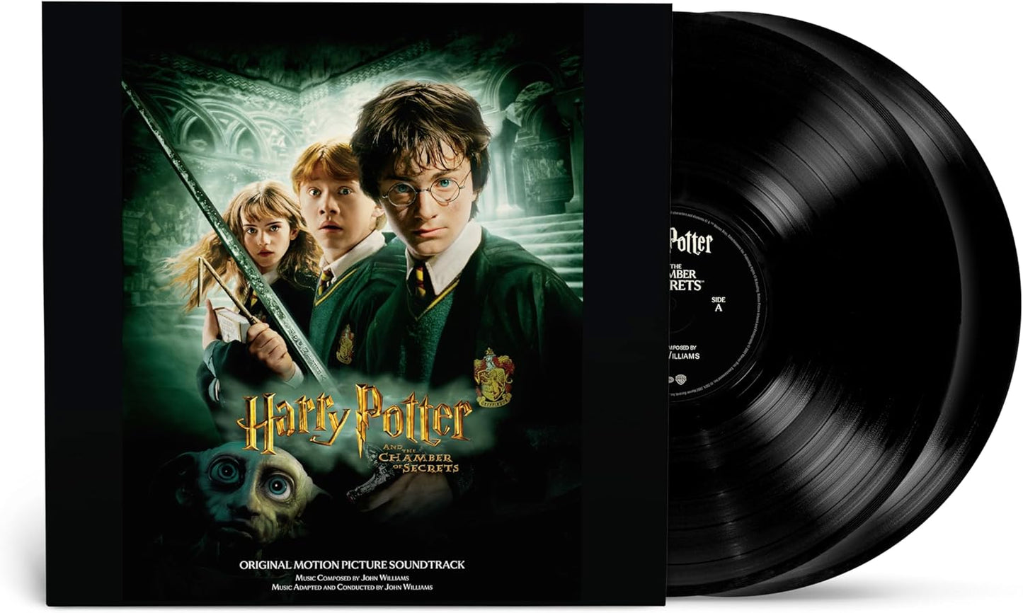 Harry Potter and the Chamber of Secrets vinyl record with film imagery.
