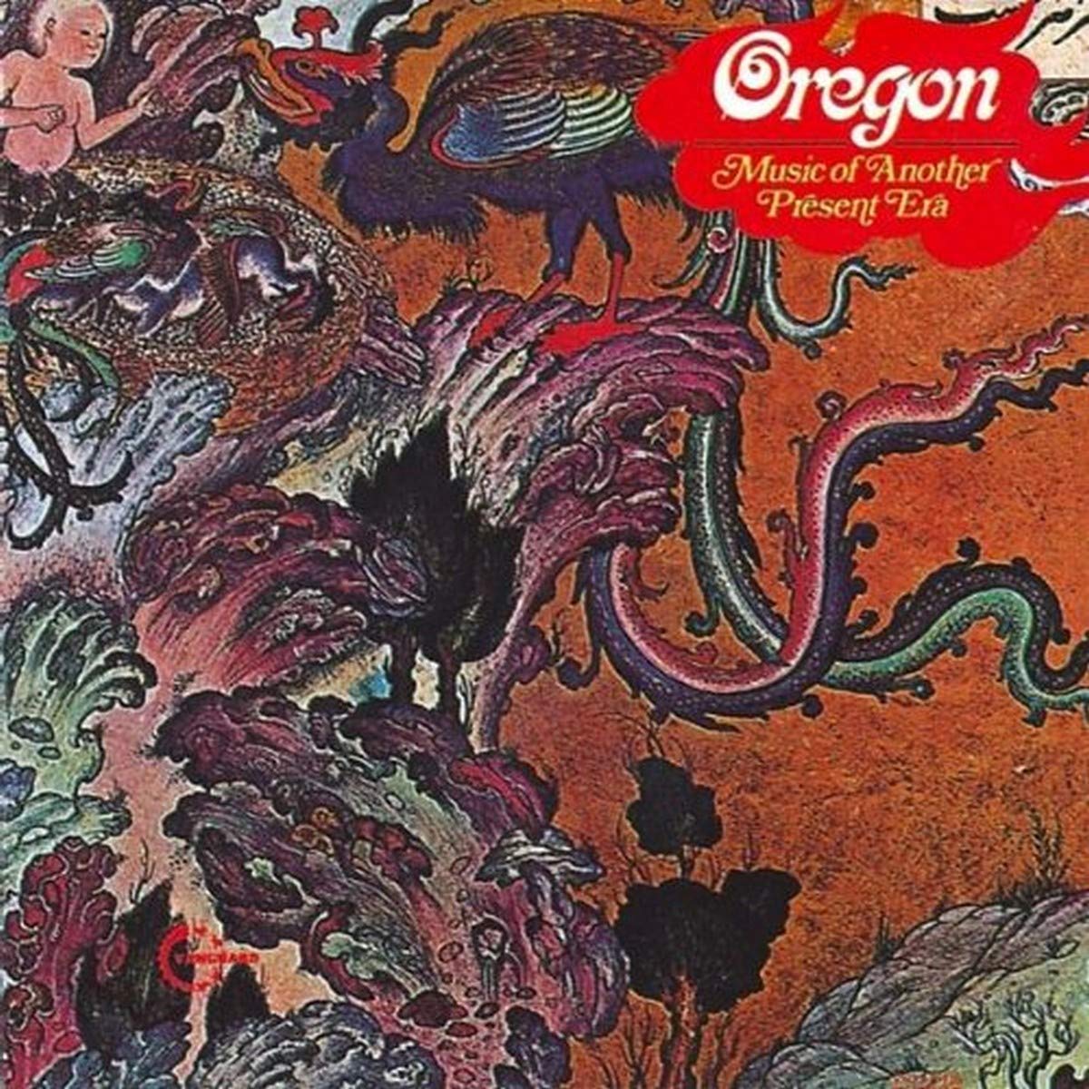 CD cover for Oregon’s “Music of Another Present Era” with fantastical art.
