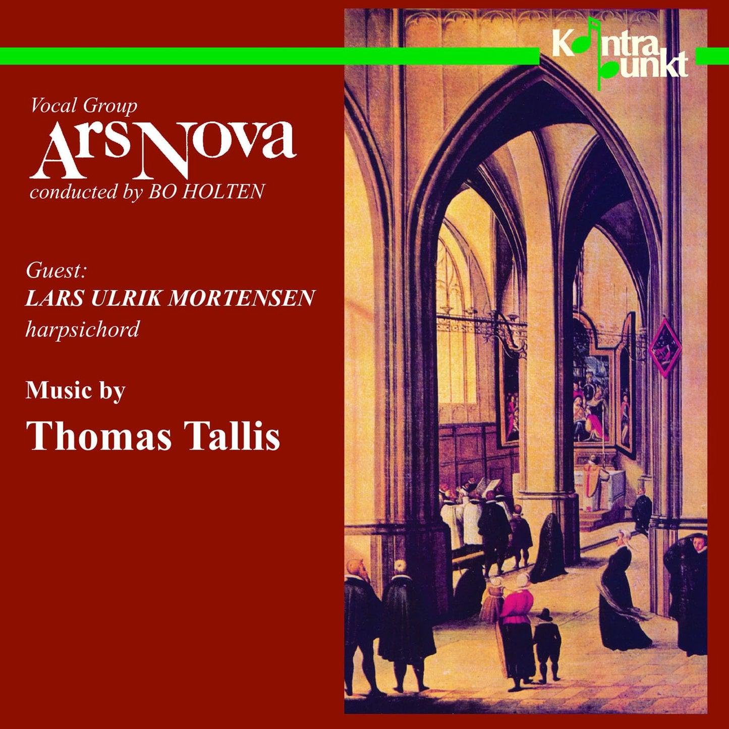 Vinyl record cover featuring an arched church interior and text details.