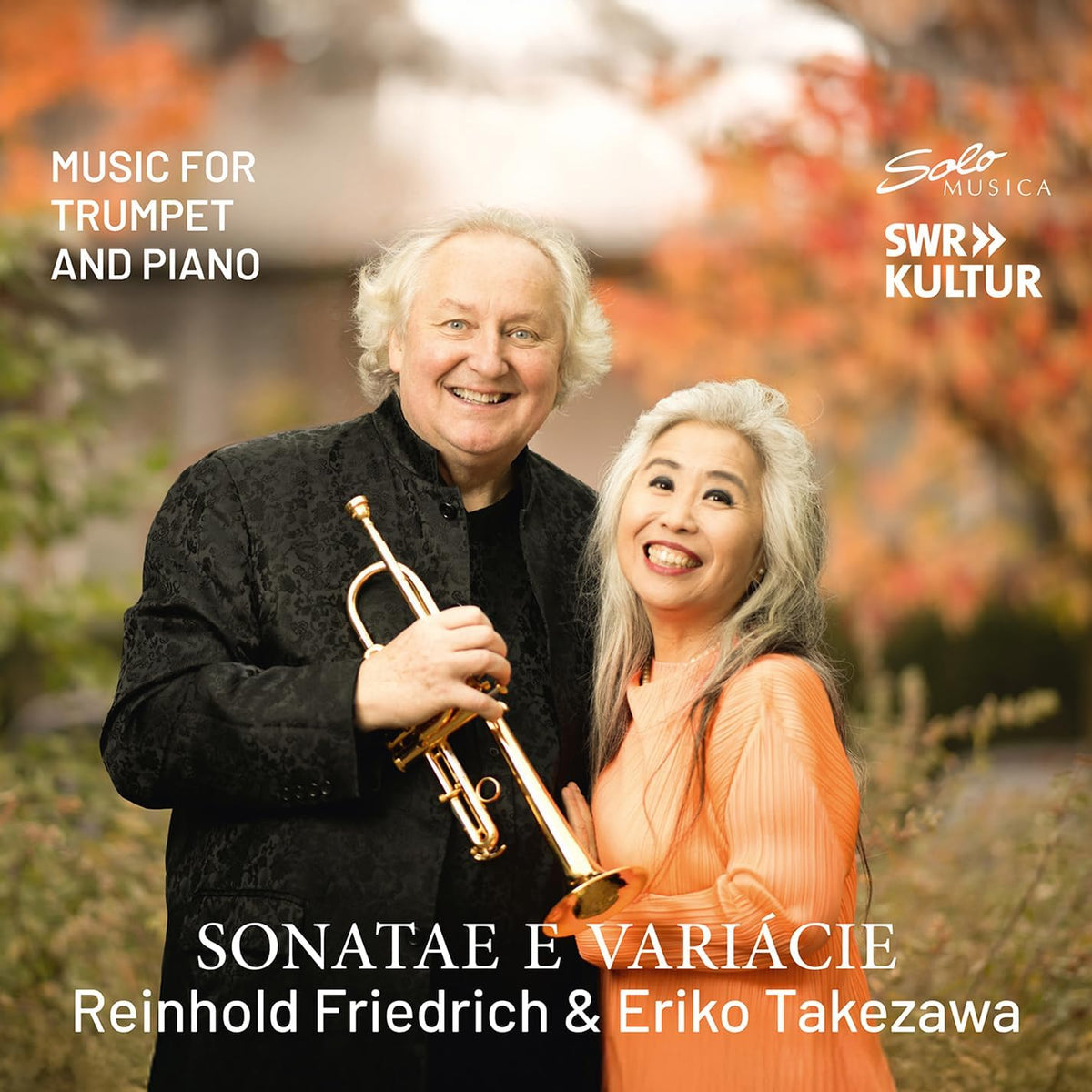 CD case with a classical music theme, likely featuring composers Friedrich and Takezawa.